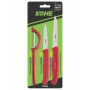 KOHE 3-Piece Knife Set with Peeler, Assorted Colours, High-Carbon Stainless Steel Blades, Ergonomic Non-Slip Handles, Dishwasher Safe