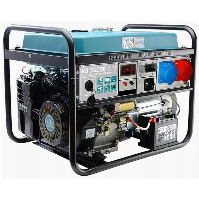 KÖNNER & SÖHNEN Petrol Generator 5.0kW 230/400V Electric Start AVR VST KS7000E-1/3