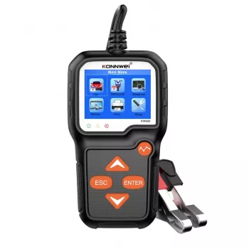 KONNWEI KW650 Battery Meter - 6V/12V/24V Automotive Battery Analyzer with Color LCD, Cranking & Charging System Test, 100-2000 CCA, Multi-Standard (CCA, DIN, EN, IEC, JIS, SAE)