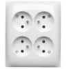KONTAK-SIMON Aquaclick White Surface-Mounted 4-Socket Power Outlet Type E IP20 ACGZN4/11