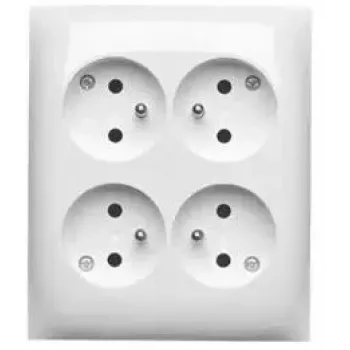 KONTAK-SIMON Aquaclick White Surface-Mounted 4-Socket Power Outlet Type E IP20 ACGZN4/11