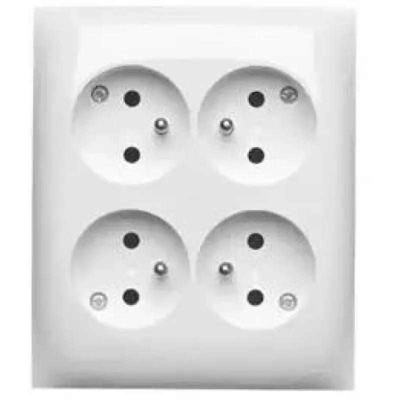 KONTAK-SIMON Aquaclick White Surface-Mounted 4-Socket Power Outlet Type E IP20 ACGZN4/11