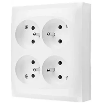 KONTAK-SIMON Aquaclick White Surface-Mounted 4-Socket Power Outlet Type E IP20 ACGZN4/11