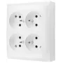 KONTAK-SIMON Aquaclick White Surface-Mounted 4-Socket Power Outlet Type E IP20 ACGZN4/11