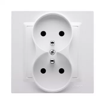 KONTAK-SIMON CGZ2/11 Single Socket with Earth, 16A 250V, White