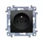 KONTAK-SIMON Simon 10 Single Socket Outlet with Earth, Quick Connect, 16A 250V, Matt Black