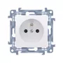KONTAK-SIMON Simon 10 White Single Socket Outlet with Earth and Shutters, Quick Connect, 16A 250V