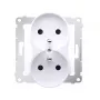 KONTAK-SIMON Simon 54 Double Power Socket White 16A 250V with Shutters Screw Terminals