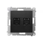KONTAK-SIMON Simon 54 Premium Cat.6 UTP Dual RJ45 Data Module, Black Matt, with Dust Covers