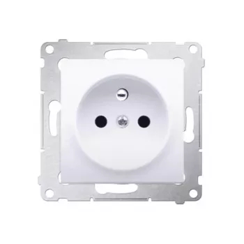 KONTAK-SIMON Simon 54 Premium Single Socket Outlet with Shutters, Spring Clamps, 16A 250V, White
