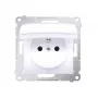KONTAK-SIMON Simon 54 Single Socket Outlet Module with Earthing, Shutters and Hinged Flap, IP44, 16 A, 250 V, Screw Terminals, White