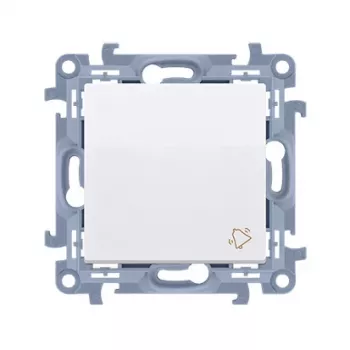 KONTAK-SIMON Simon Contact 10 Bell Push Button, 1 Module, White, Self-Clamping, 10AX 250V