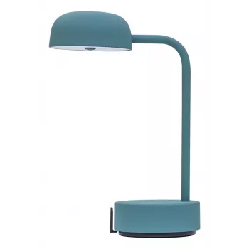 KOODUU FOKUS Rechargeable Portable LED Table Lamp - Antique Turquoise, 2700K Warm White, 3-Step Touch Dimmer, USB-C, Cordless