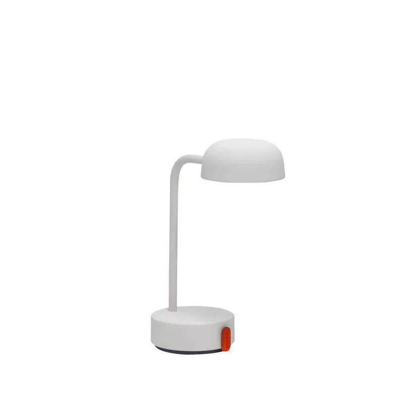 KOODUU FOKUS Rechargeable Portable LED Table Lamp - White Diffuser, Silver Base, Dimmable, USB-C, 2700K Warm White