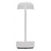 KOODUU FOKUS Rechargeable Portable LED Table Lamp - White Diffuser, Silver Base, Dimmable, USB-C, 2700K Warm White