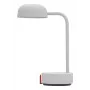 KOODUU FOKUS Rechargeable Portable LED Table Lamp - White Diffuser, Silver Base, Dimmable, USB-C, 2700K Warm White