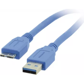 Kramer Electronics C-USB3/MICROB-3 USB 3.2 Gen 1 Cable, USB-A Male to Micro-USB B Male, 0.9 m, Blue 96-02356003