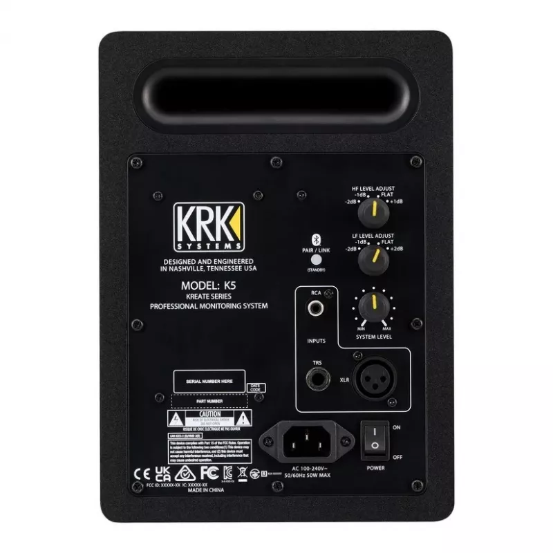 KRK Kreate 5 Active Studio Monitor - 5.25 inch Woofer, 1 inch Tweeter, 100W, Bluetooth 5.0