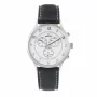 KRONOS Men's Quartz Analog Watch 40mm Stainless Steel Case Black Leather Strap 783.35.19