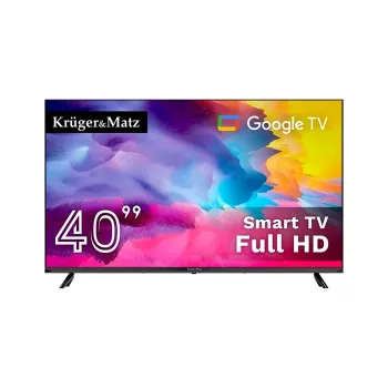 Kruger&Matz 40 inch Full HD LED Smart TV with Google TV, DVB-T2/S2/C, H.265 HEVC, Bluetooth 5.0, Wi-Fi, 3 HDMI, 2 USB, VESA 200x200 mm