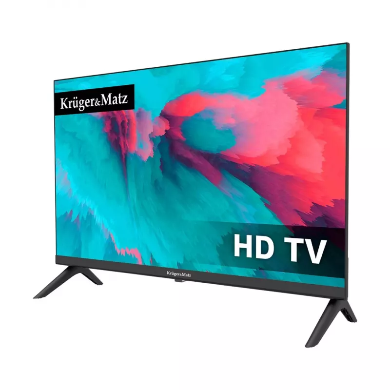 KRUGER & MATZ KM0224-T1 24 inch HD Ready LED TV with DVB-T2 H.265/HEVC, 12V Car Adapter, 2x HDMI, USB PVR, Hotel Mode