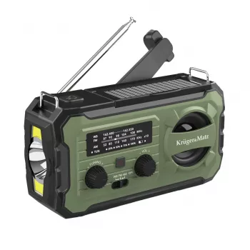 Kruger & Matz KM0837 Solar Radio, Portable Emergency Radio SOS, Power Bank 10000mAh, Flashlight, Dynamo