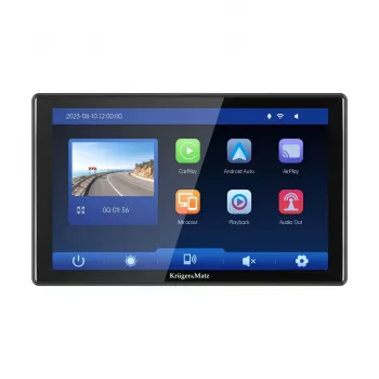 Kruger&Matz KM2022 9 inch Android Auto & Apple CarPlay Multimedia Station with DVR and Rear Camera
