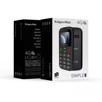Kruger&Matz Simple 923 4G GSM Mobile Phone for Seniors - Black