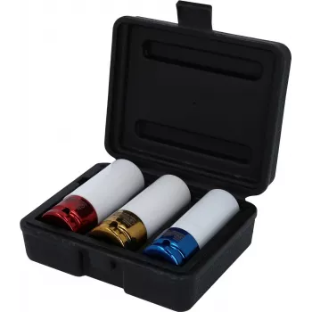 KS TOOLS 1/2 inch Alloy Wheel Impact Socket Set, 3-Piece (17, 19, 21 mm) with Protective Sleeves 515.1005