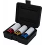 KS TOOLS 1/2 inch Alloy Wheel Impact Socket Set, 3-Piece (17, 19, 21 mm) with Protective Sleeves 515.1005
