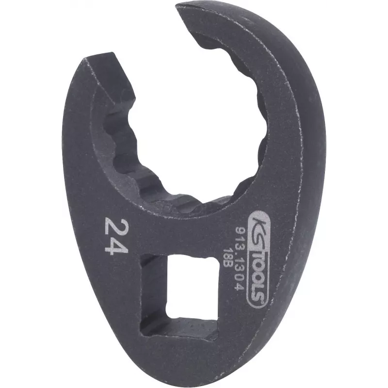 KS TOOLS 1/2 inch Crowfoot Flare Nut Wrench, 24mm (913.1304)