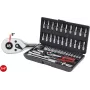 KS TOOLS 1/4 inch CHROMEplus 48-Piece Socket Set, 6-Point Metric, 72-Tooth Ratchet, in Case (918.0648)