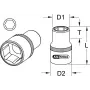 KS TOOLS 1 inch Drive 38mm Short Hex Socket, 6-Point, Chrome Vanadium, DIN 3124 911.1038