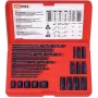KS TOOLS 25-Piece Screw Extractor Set, Left-Hand HSS, M3-M18, with Drill Bits & Guides (150.1305)