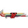 KS TOOLS 9-Piece Extra-Long Ball-End Hex Key Set with Double Ball Head, 1.5-10mm, Chrome Vanadium, Matt Chrome-Plated, DIN ISO 2936, ERGOTORQUEplus 151.3222