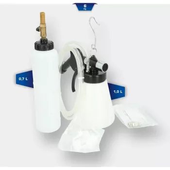 KS TOOLS BT701200 Pneumatic Brake Bleeder, 6.2 bar, 0.75L Tank, 1L Collection Bottle