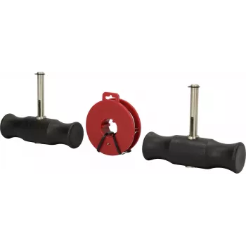 KS Tools Pull Wire Handle Set, 3-Piece, Flexible Spring Steel Shafts, Ergonomic 2-Component Grips, 160/180/200 mm, BT681150