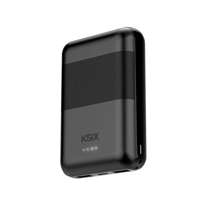 KSIX Powerbank Mini 10000mAh 10W with Cable USB-A USB-C Black