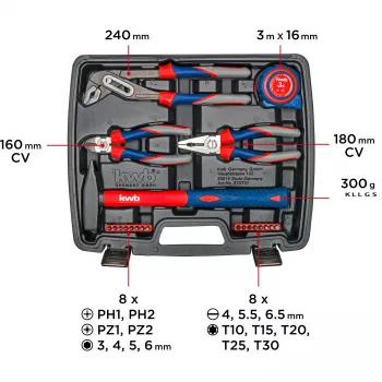 KWB 370733 42-Piece DIY Tool Kit in Case (29x34x7 cm)