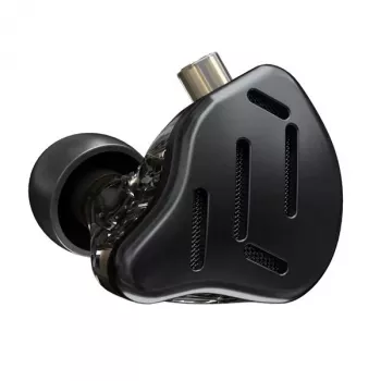 KZ ZAX NO MIC In-Ear Earphones with 1 Dynamic + 7 Balanced Armature Drivers, 10mm Dynamic Driver, 24Ω Impedance, 113dB Sensitivity, Detachable 2-Pin Cable, Black