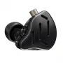 KZ ZAX NO MIC In-Ear Earphones with 1 Dynamic + 7 Balanced Armature Drivers, 10mm Dynamic Driver, 24Ω Impedance, 113dB Sensitivity, Detachable 2-Pin Cable, Black