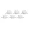 LA PORCELLANA BIANCA Set of 6 Corte Saucer Tea Cups - White, 200 ml