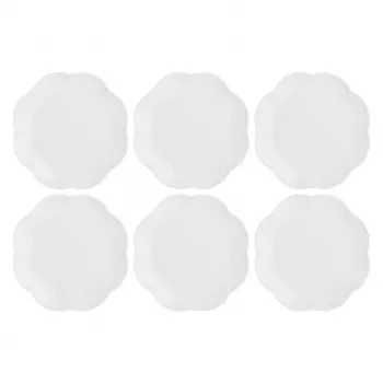 LA PORCELLANA BIANCA Set of 6 Villadeifiori Salad Plates - White, 23 cm