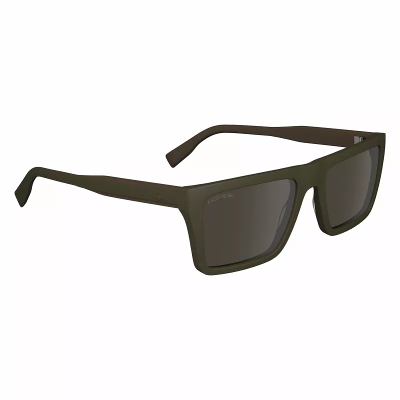 Lacoste L6009S-275 Men's Rectangular Sunglasses - Havana Acetate Frame, Brown Polycarbonate Lenses, UV400 Protection