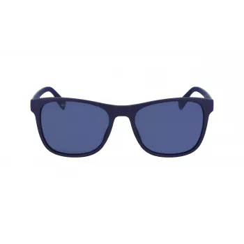 Lacoste L6031S-424 Men's Rectangular Sunglasses - Blue Frame, Grey Lens, UV400