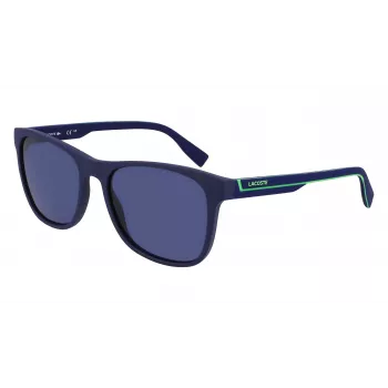 Lacoste L6031S-424 Men's Rectangular Sunglasses - Blue Frame, Grey Lens, UV400