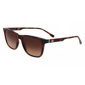 Lacoste L6041S-214 Men's Rectangular Sunglasses Havana Acetate Frame Brown Polycarbonate Lens 54mm