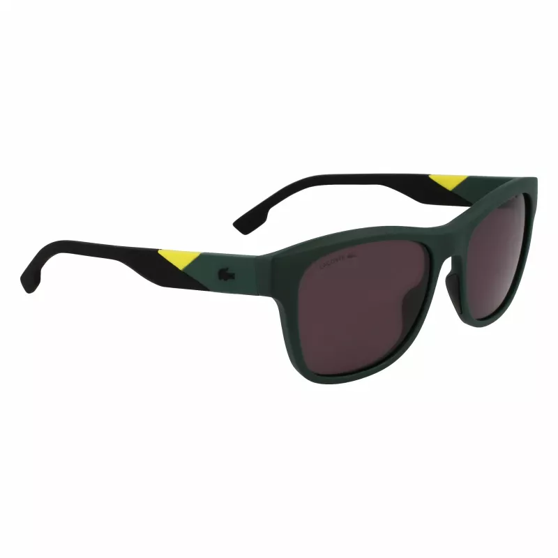 Lacoste L6043S-301 Men's Rectangular Sunglasses - Green Frame, Grey Lens, 56/18/145 mm