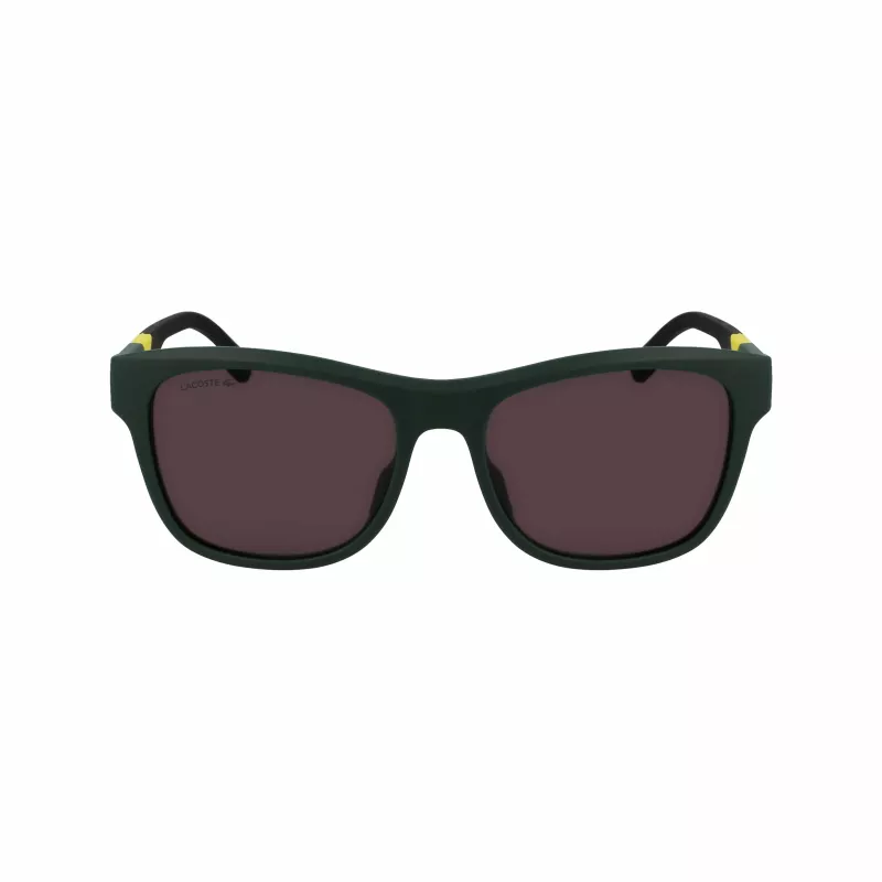 Lacoste L6043S-301 Men's Rectangular Sunglasses - Green Frame, Grey Lens, 56/18/145 mm