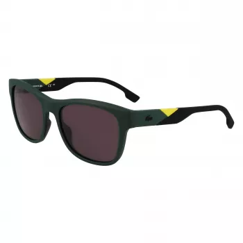 Lacoste L6043S-301 Men's Rectangular Sunglasses - Green Frame, Grey Lens, 56/18/145 mm
